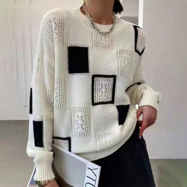 Comfortable Women's Checkered Sweater