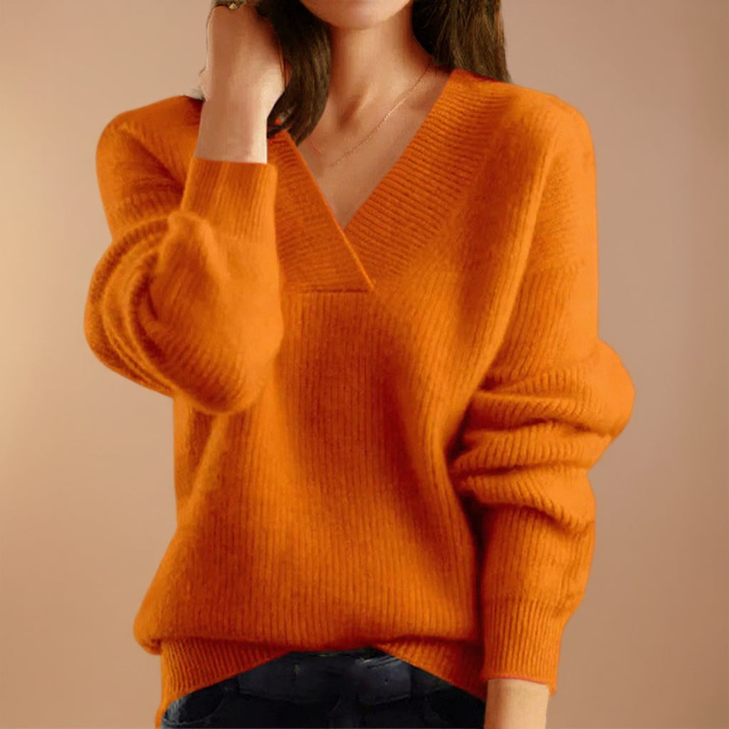 Simple and Comfortable Women's Sweater in Solid Color 02