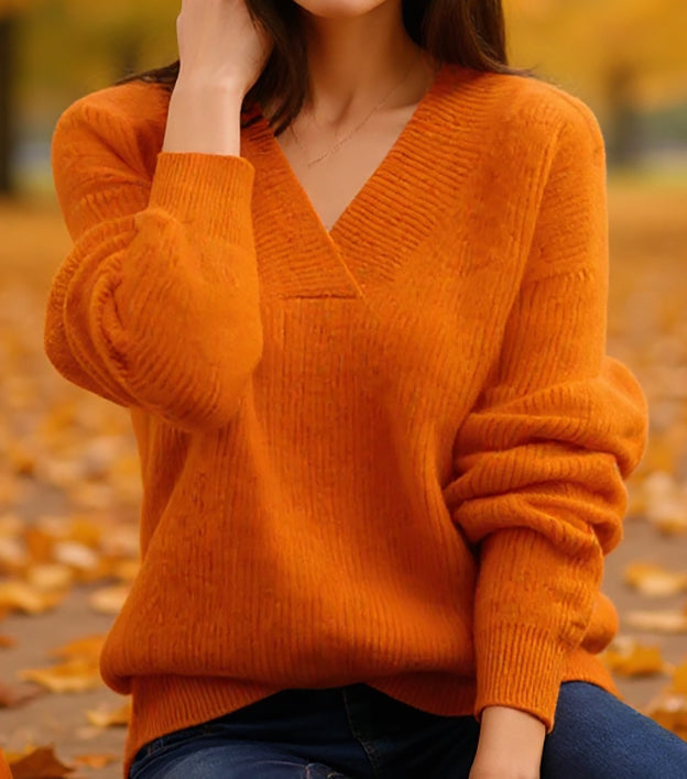 Simple and Comfortable Women's Sweater in Solid Color 02