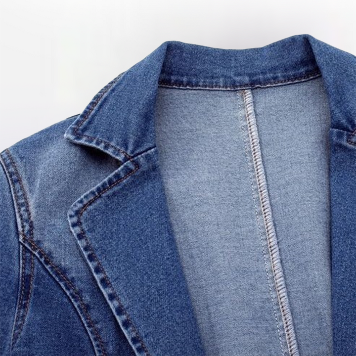 Women's denim jacket with long sleeves, cardigan, suitable for spring and autumn