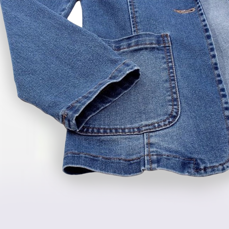 Women's denim jacket with long sleeves, cardigan, suitable for spring and autumn