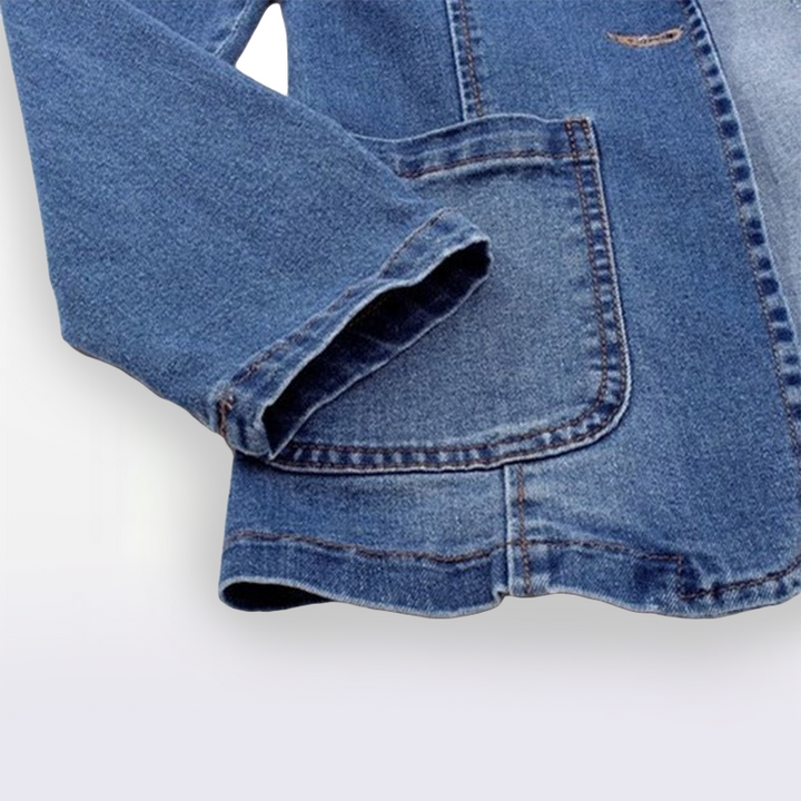 Women's denim jacket with long sleeves, cardigan, suitable for spring and autumn