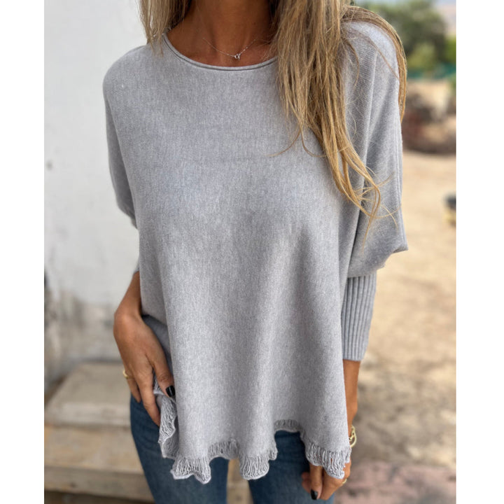 New autumn-winter loose women's sweater with hammered lace