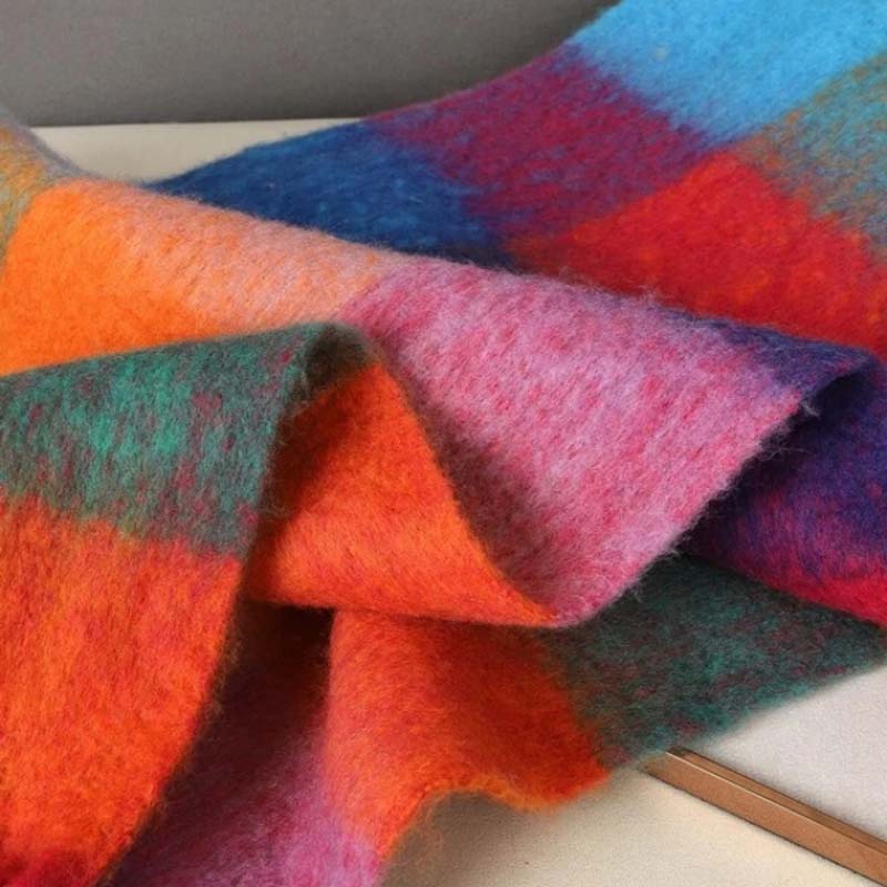 Women's Plush Fringed Scarf, Wool, Everyday