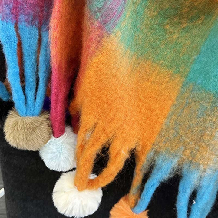 Women's Plush Fringed Scarf, Wool, Everyday