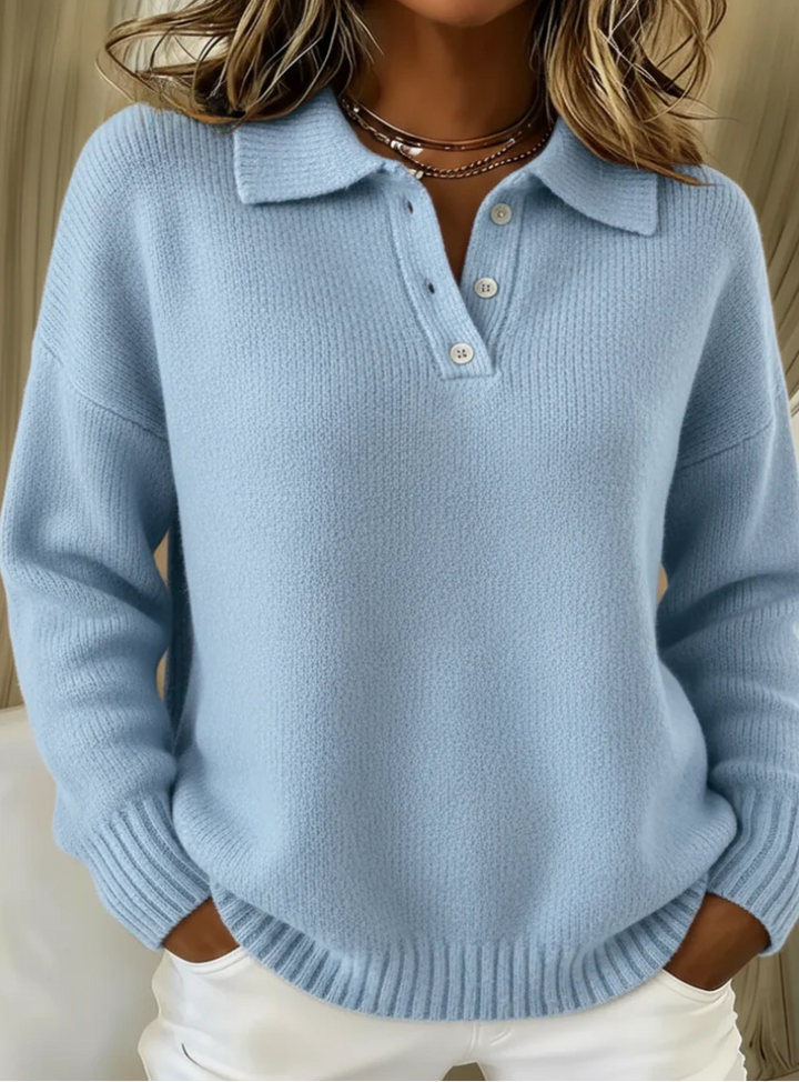 Olivia | Cozy Knit Polo Sweater