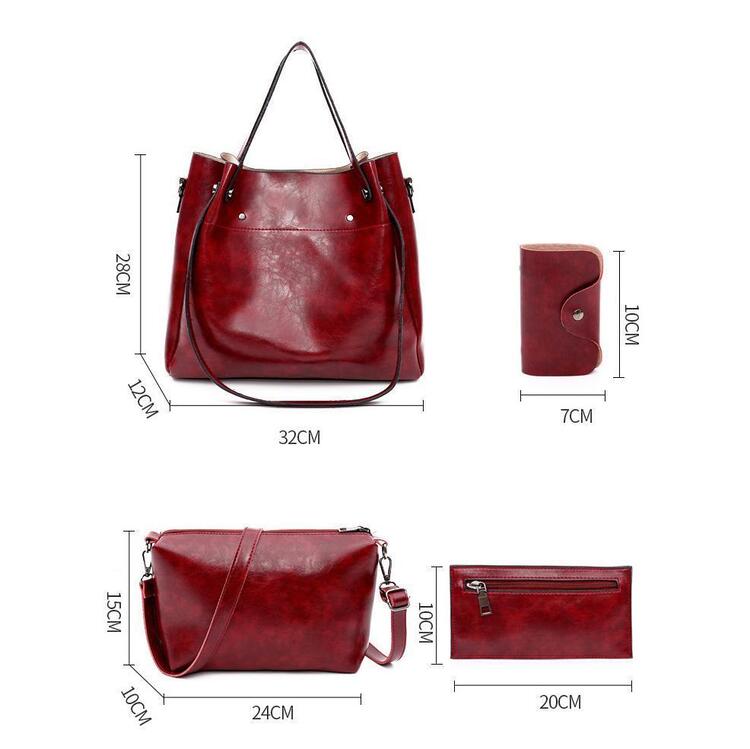 Riley - Vintage Soft 4-Piece Leather Bag Set