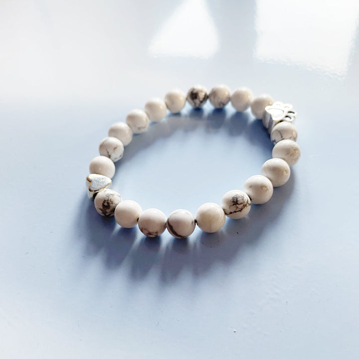 Handmade Natural Stone Bracelet with Heart-Shaped Charm