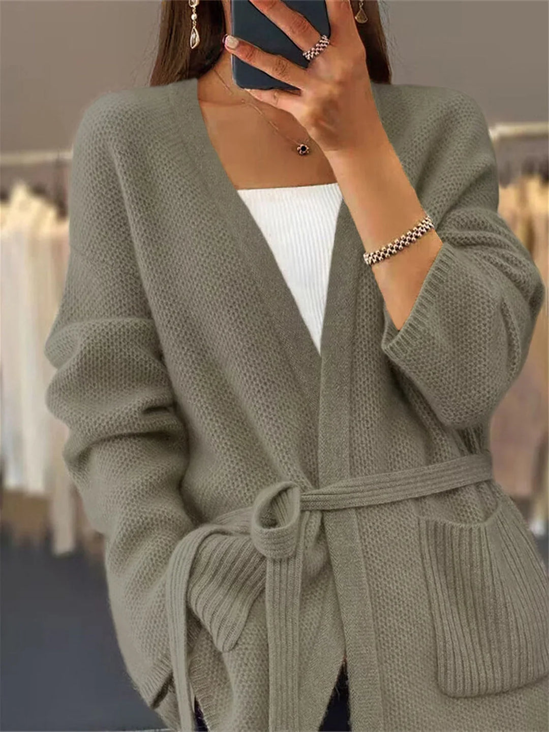 Loose, Comfortable, and Relaxed Cardigan Sweater with Pockets
