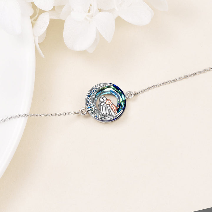 Adjustable Lucky Bracelet in Sterling Silver 925 with Dog Motif