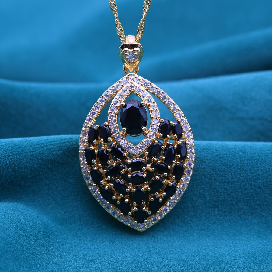 Elegant multicolored cubic zirconia pendant necklace