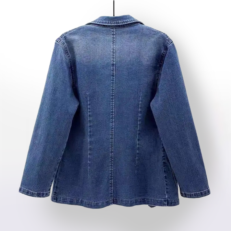 Women's denim jacket with long sleeves, cardigan, suitable for spring and autumn