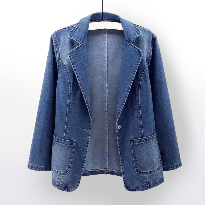 Women's denim jacket with long sleeves, cardigan, suitable for spring and autumn