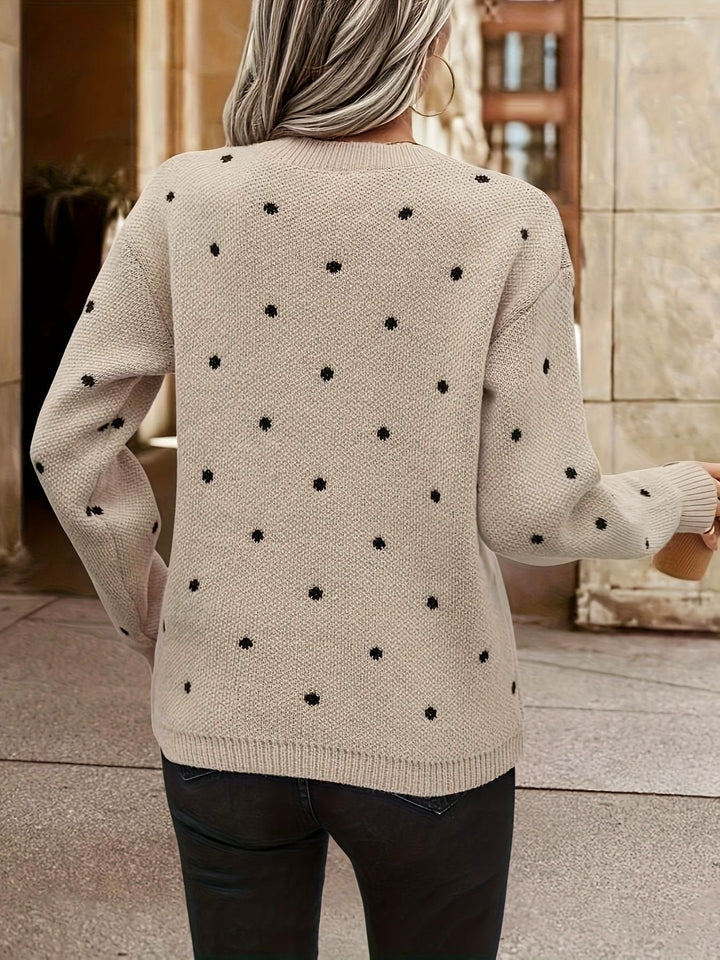 Elegant sweater with gray dots