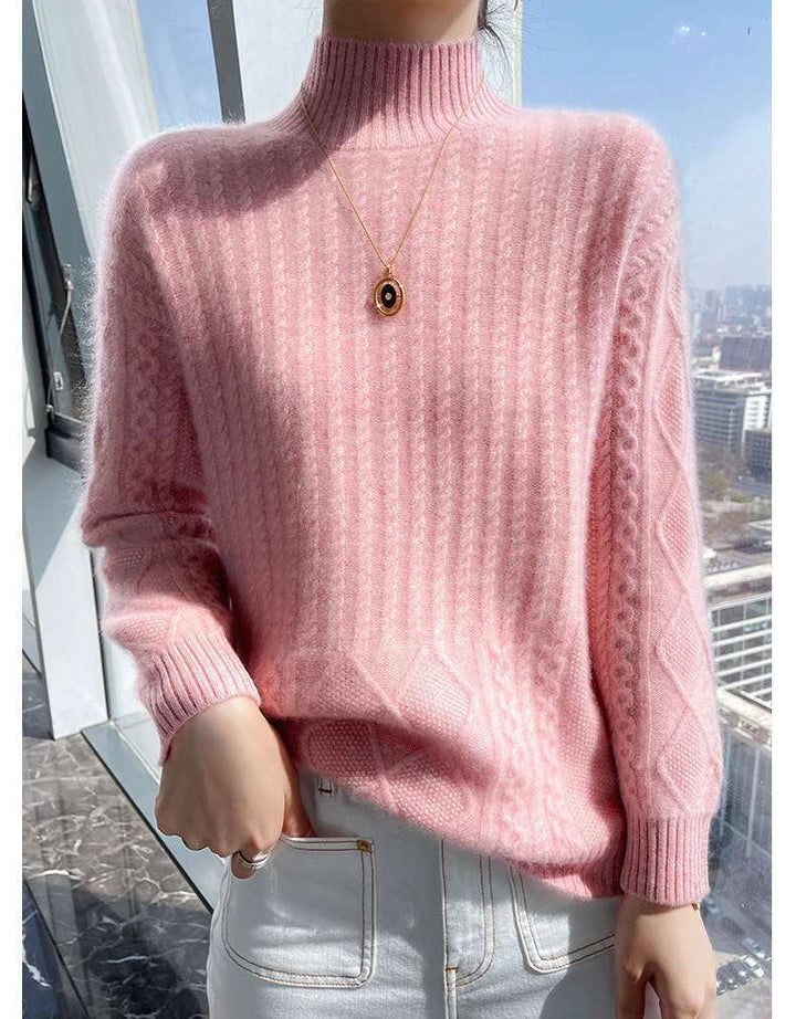 Women's Sweater with Turtleneck in Solid Color