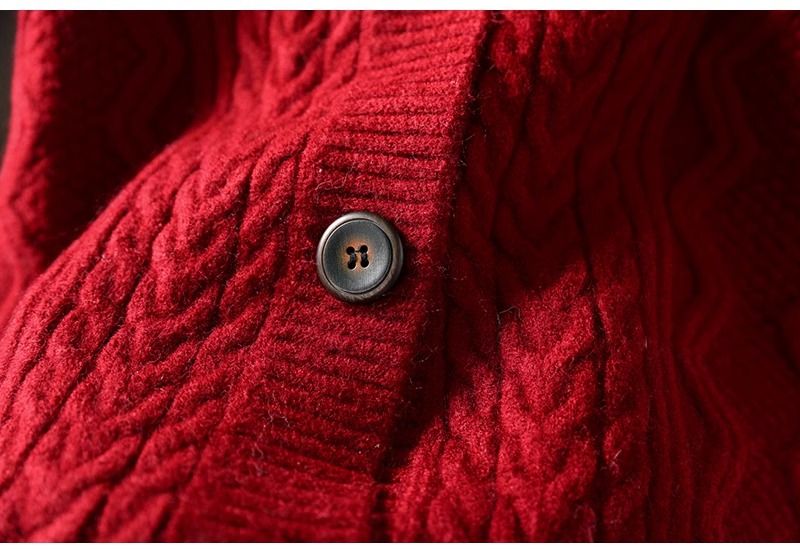 Women's Thick Knit Cardigan Sweater in Solid Color for Everyday Wear