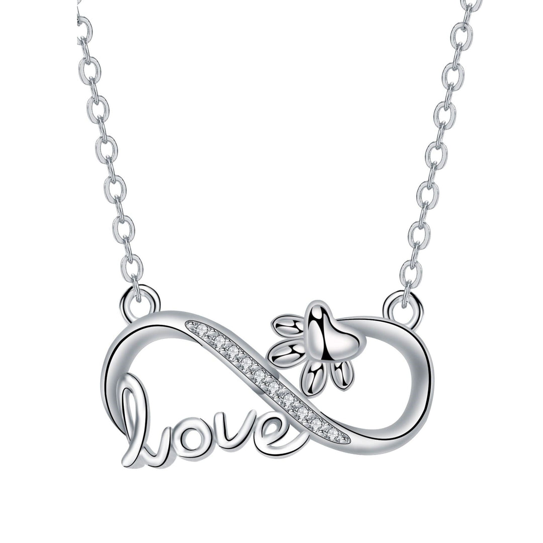Forever Connected - Infinity Necklace in the Shape of a Paw in Silver
