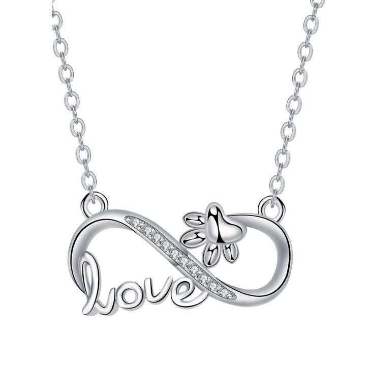 Forever Connected - Infinity Necklace in the Shape of a Paw in Silver