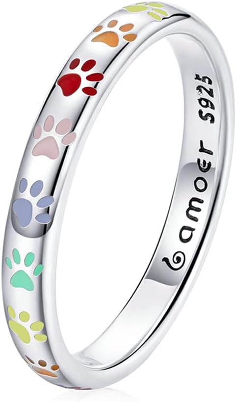 Paw Print Ring Made of Sterling Silver S925