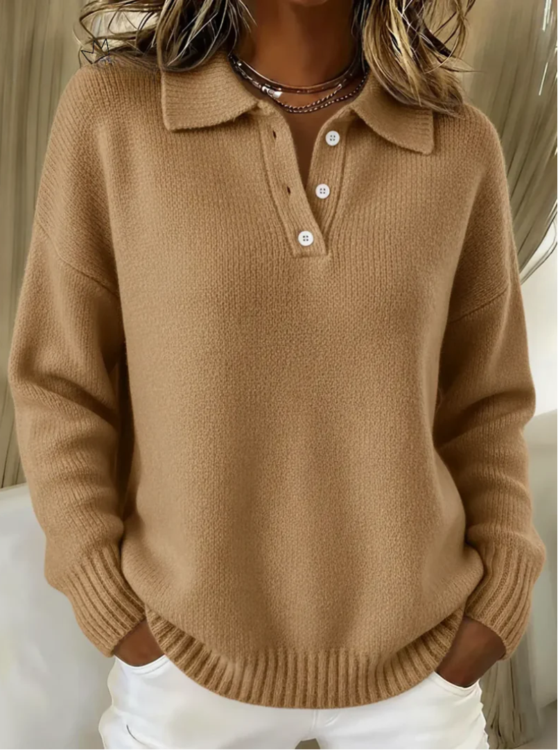 Olivia | Cozy Knit Polo Sweater