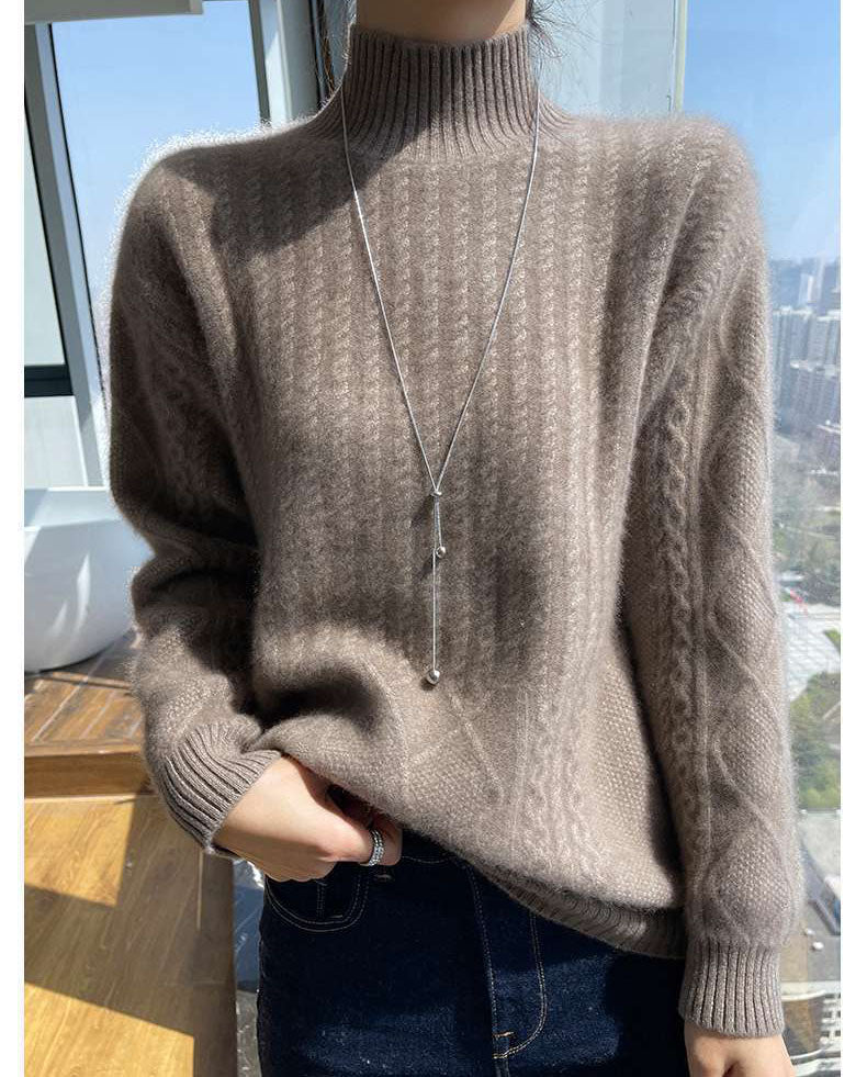 Women's Sweater with Turtleneck in Solid Color