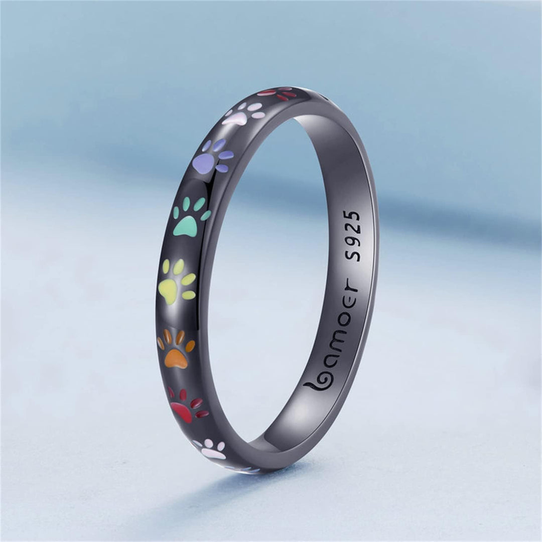 Paw Print Ring Made of Sterling Silver S925