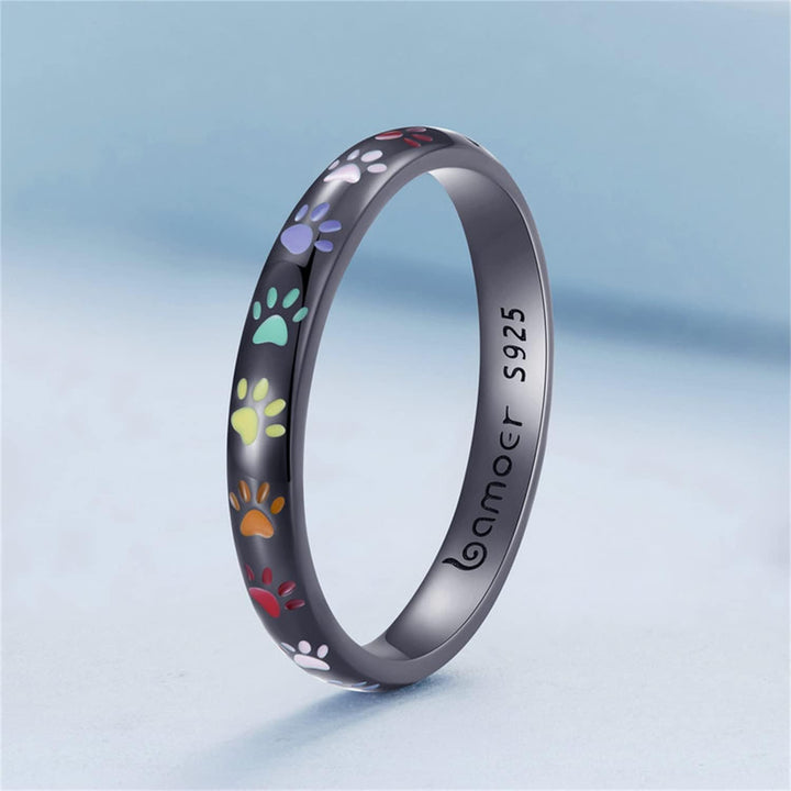 Paw Print Ring Made of Sterling Silver S925