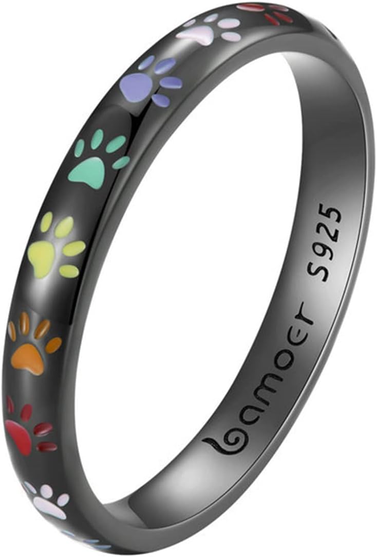 Paw Print Ring Made of Sterling Silver S925