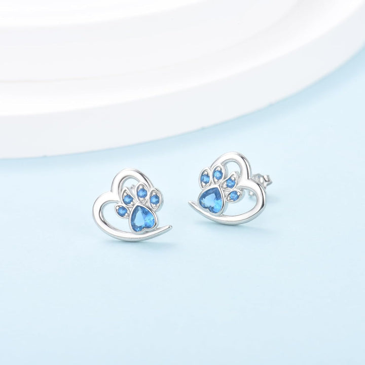 Earrings with Paw and Heart – Jewelry for Animal Lovers