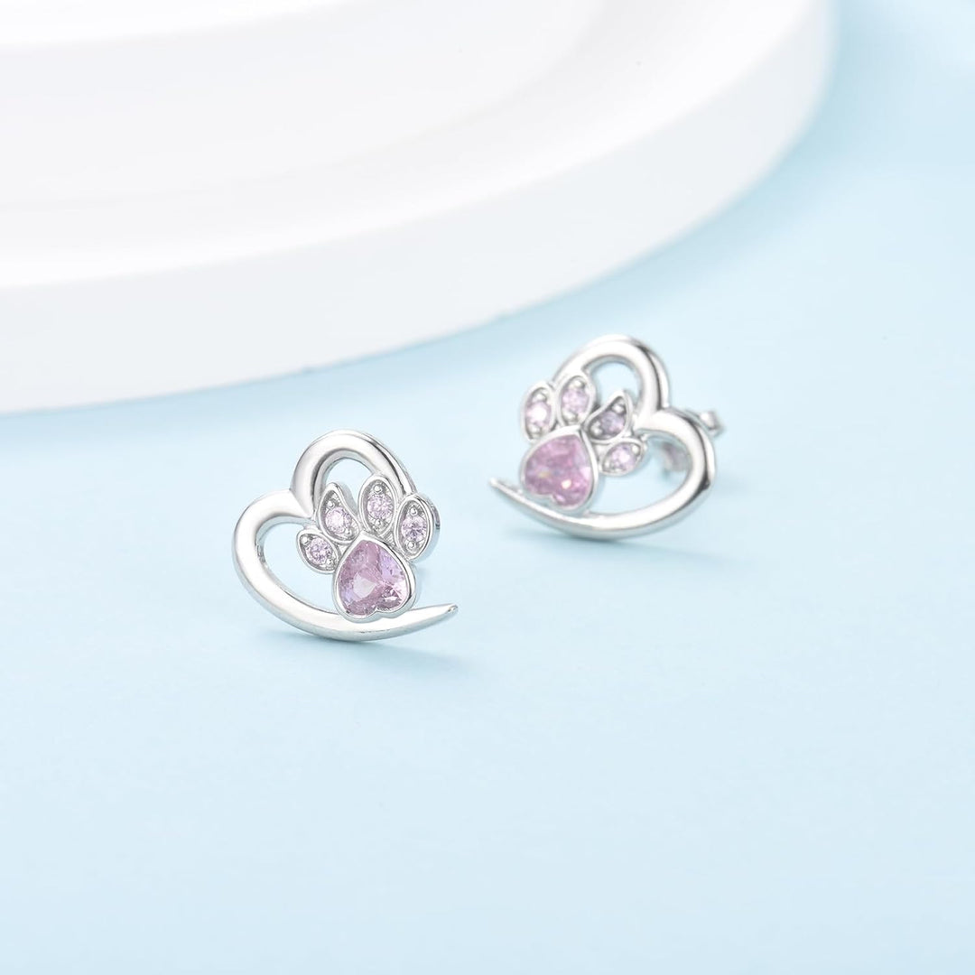 Earrings with Paw and Heart – Jewelry for Animal Lovers