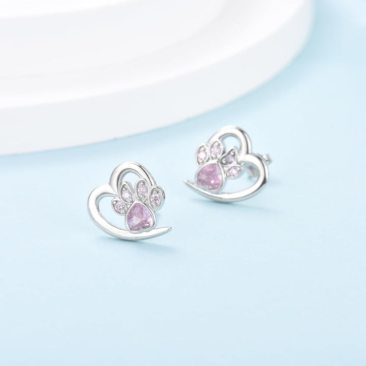 Earrings with Paw and Heart – Jewelry for Animal Lovers