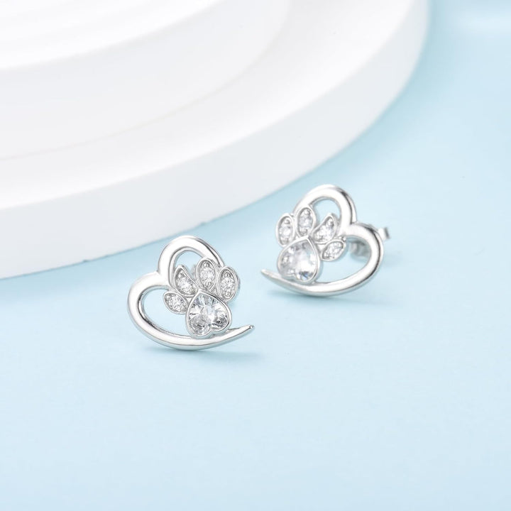 Earrings with Paw and Heart – Jewelry for Animal Lovers