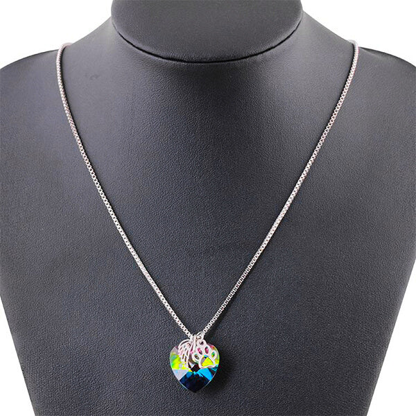 Memorial Necklace with Rainbow Heart