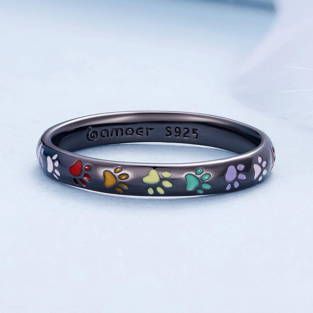 Paw Print Ring Made of Sterling Silver S925