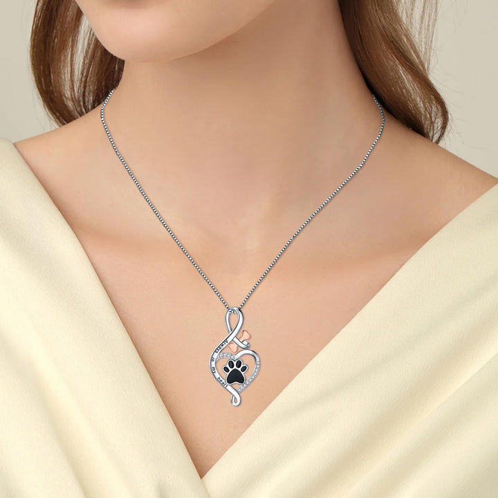 Lucky Necklace with Paw, Heart, and Bone – Pendant "Always in My Heart"