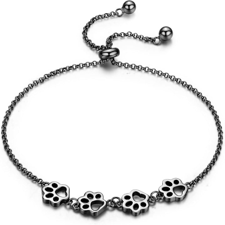 Sterling Silver Dog Paw Print Bracelet – Adjustable