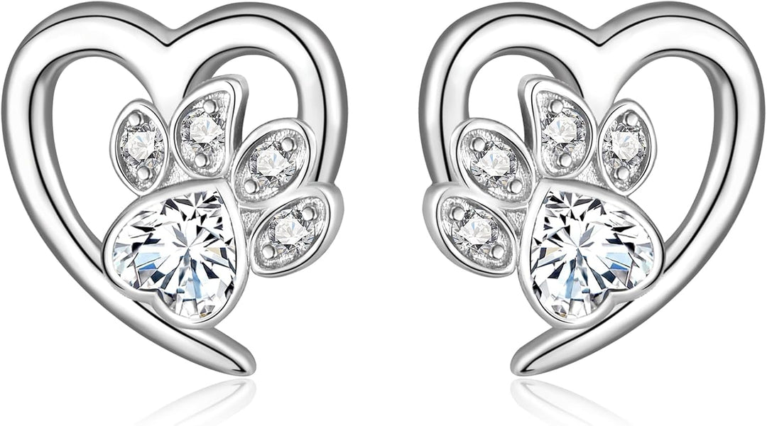 Earrings with Paw and Heart – Jewelry for Animal Lovers