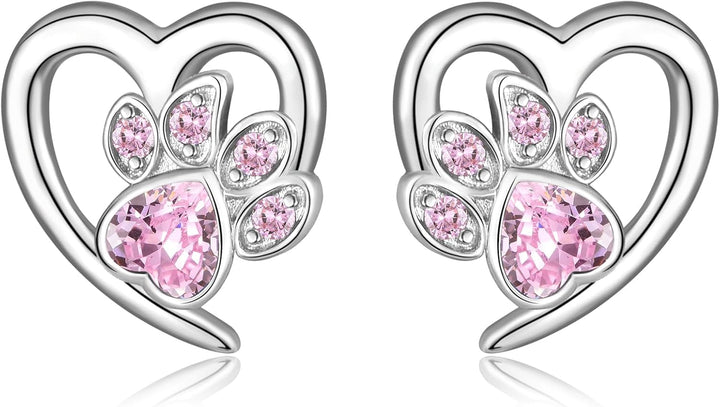 Earrings with Paw and Heart – Jewelry for Animal Lovers