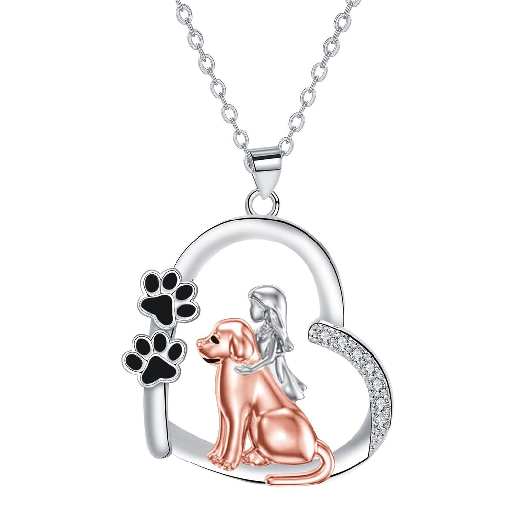 Faithful Companion Necklace - Puppy and Owner