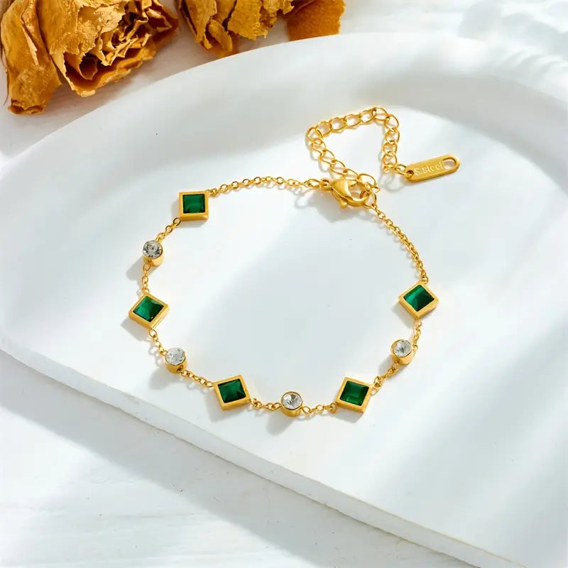 Gold-colored Stone Bracelet