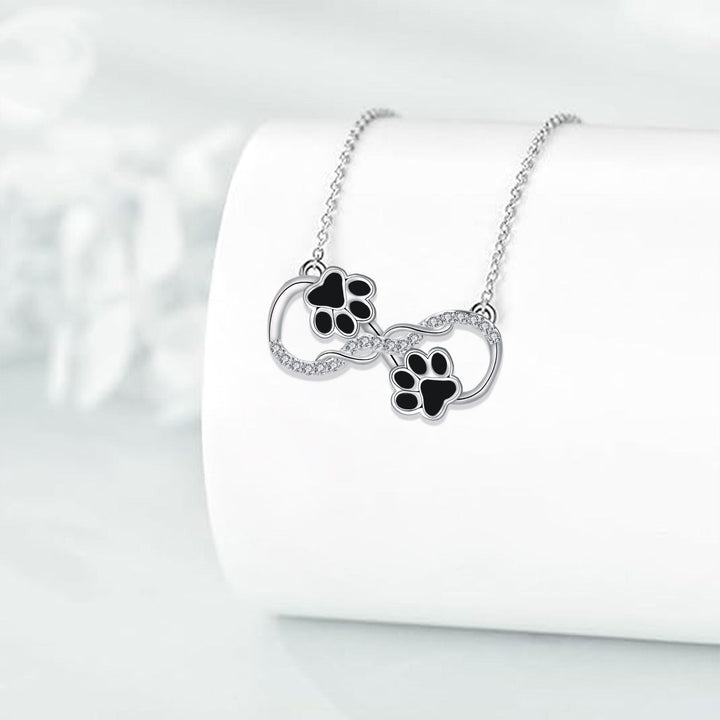 Infinite Love - Necklace with Dog Paw and Zirconia
