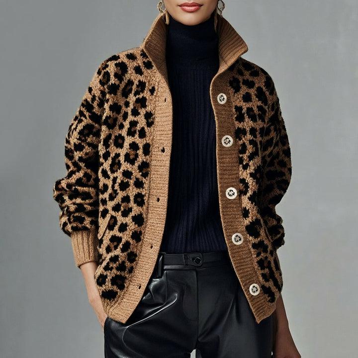 Leona Jacket – Leopard Print Knitted Sweater