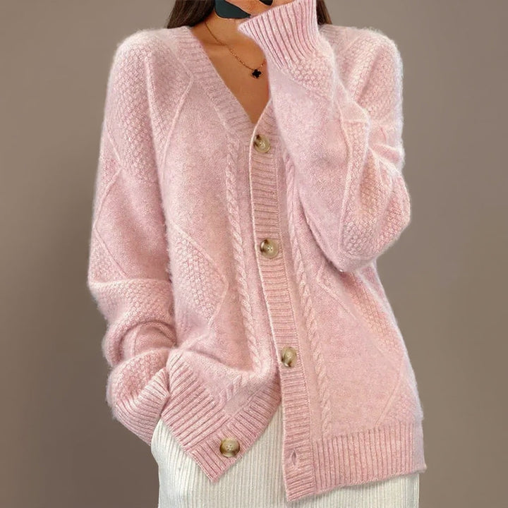 Women's Solid Color Cardigan Sweater for Everyday Wear