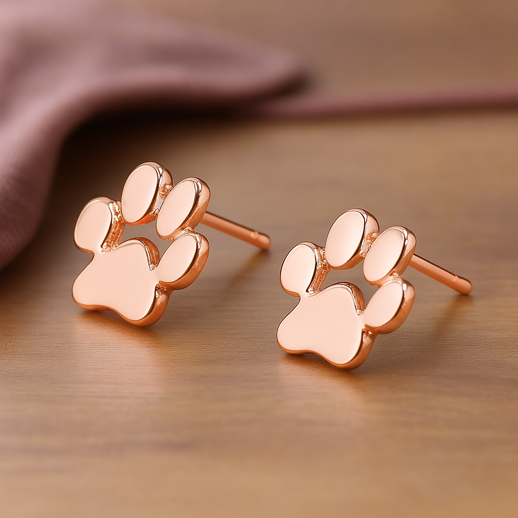 Paw-Shaped Earrings in Hypoallergenic Stainless Steel