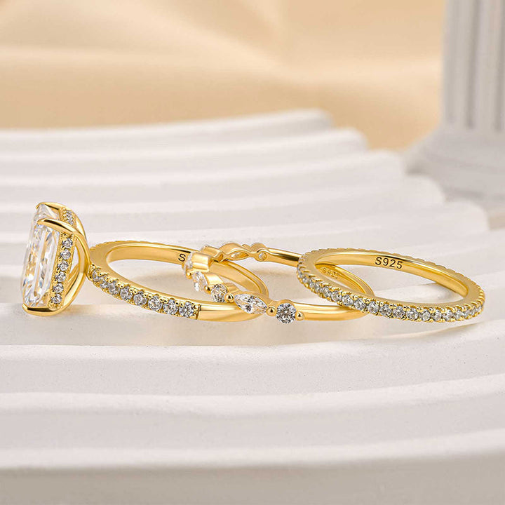 Jaily 3-Piece Wedding Ring Set | Gold