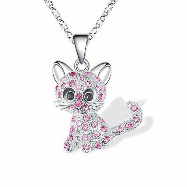 Neonatal Kittens and Colorful Zirconia Necklace – in 925 Silver