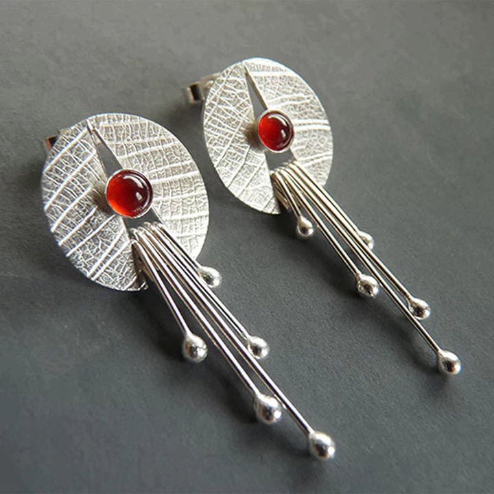 Exclusive Red Stone Drop Earrings