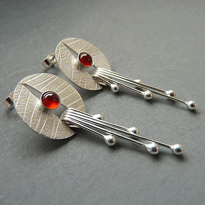 Exclusive Red Stone Drop Earrings