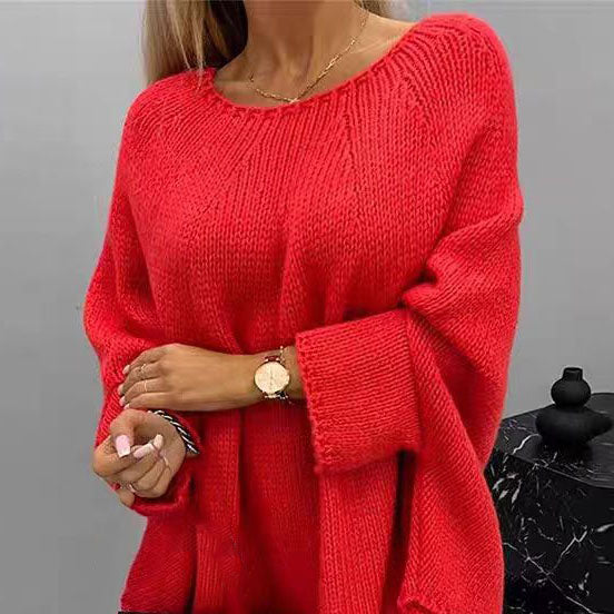 Stylish and versatile cape-style knit sweater