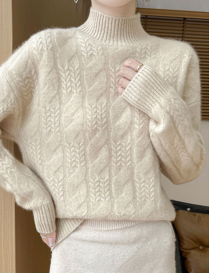 Women's Solid Color Turtleneck Sweater